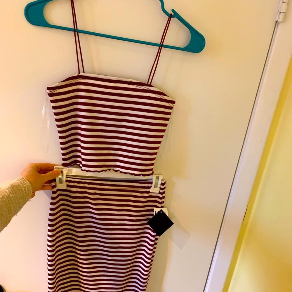 Paperoc Crop Top & Midi Skirt Set NWT